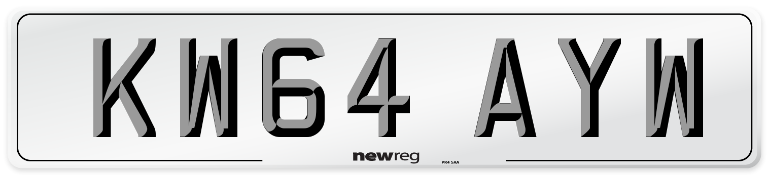 KW64 AYW Number Plate from New Reg